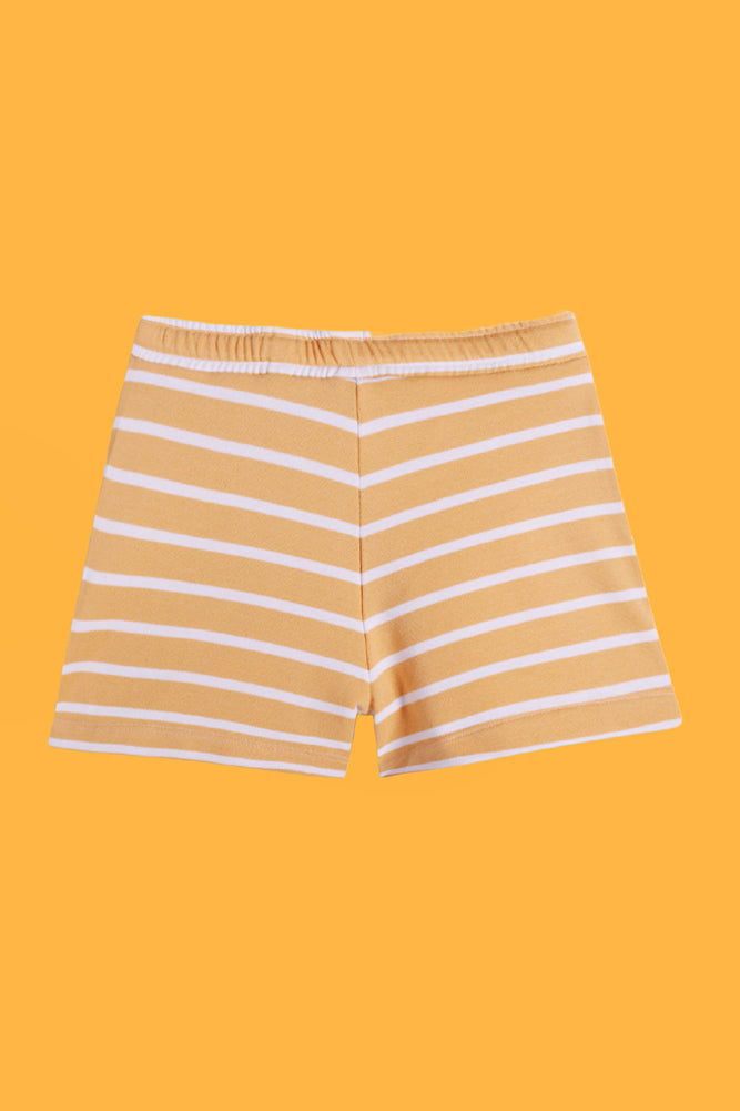 BUTTERFLY WHITE AND ORANGE STRIPE SHORTS (PACK OF 2) - Anthrilo India