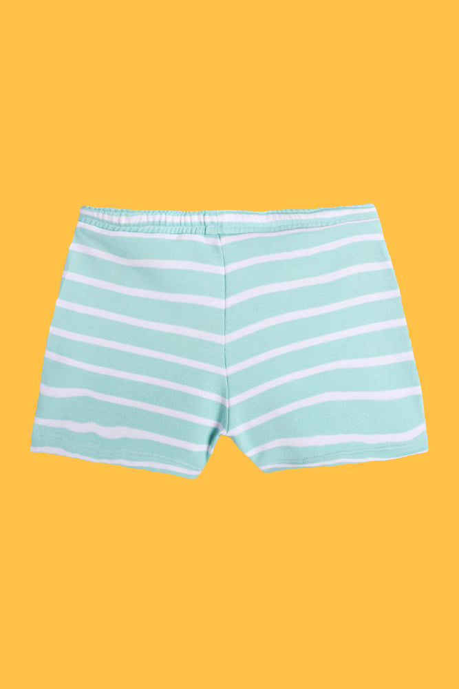 AQUA STRIPE AND GREEN SIDE TAPE SHORTS (PACK OF 2) - Anthrilo India