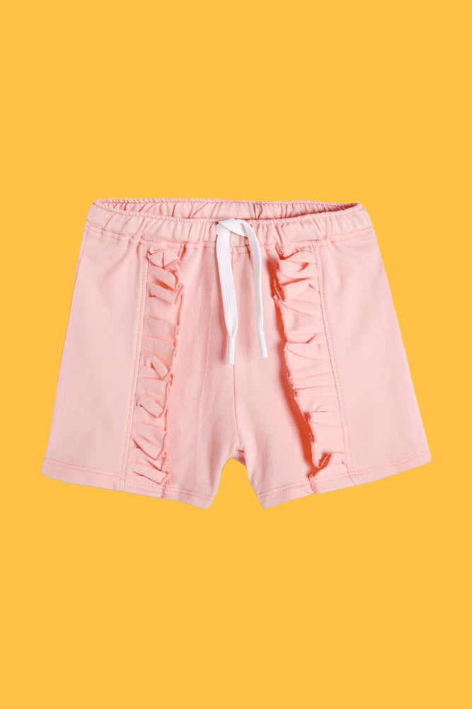 PINK FRILL AND BUTTERFLY WHITE SHORTS (PACK OF 2) - Anthrilo India