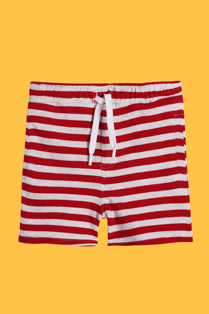 RED STRIPE AND PALM STRIPE SHORTS (PACK OF 2) - Anthrilo India