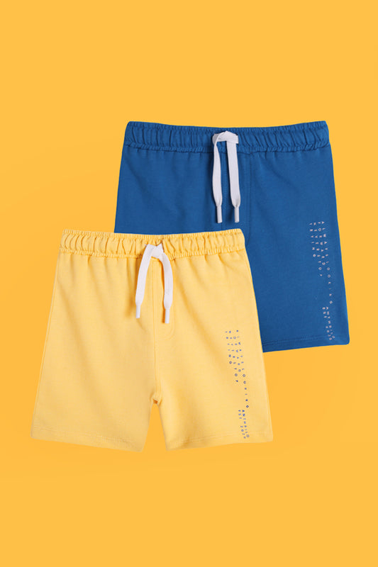 SUMMER YELLOW AND SUMMER BLUE SHORTS (PACK OF 2) - Anthrilo India