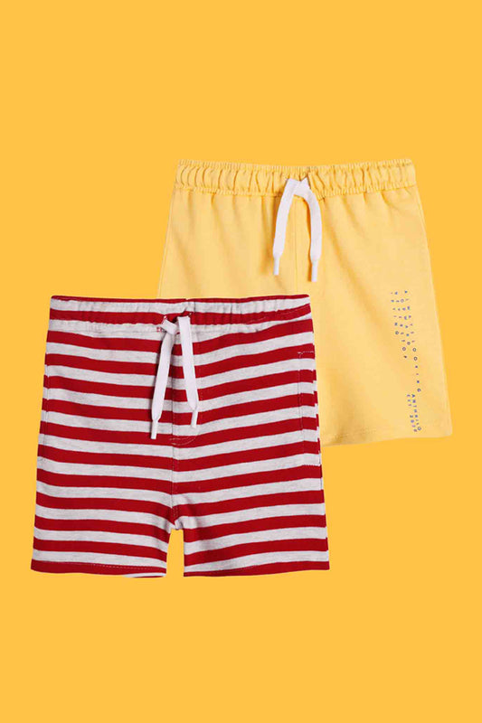 RED STRIPE AND SUMMER YELLOW SHORTS (PACK OF 2) - Anthrilo India