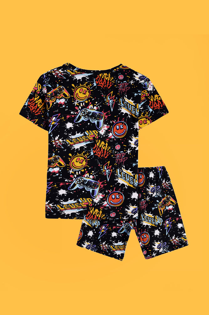ANIMAL BLUE AND LEVEL UP SLEEPWEAR SHORT SET (PACK OF 2) - Anthrilo India