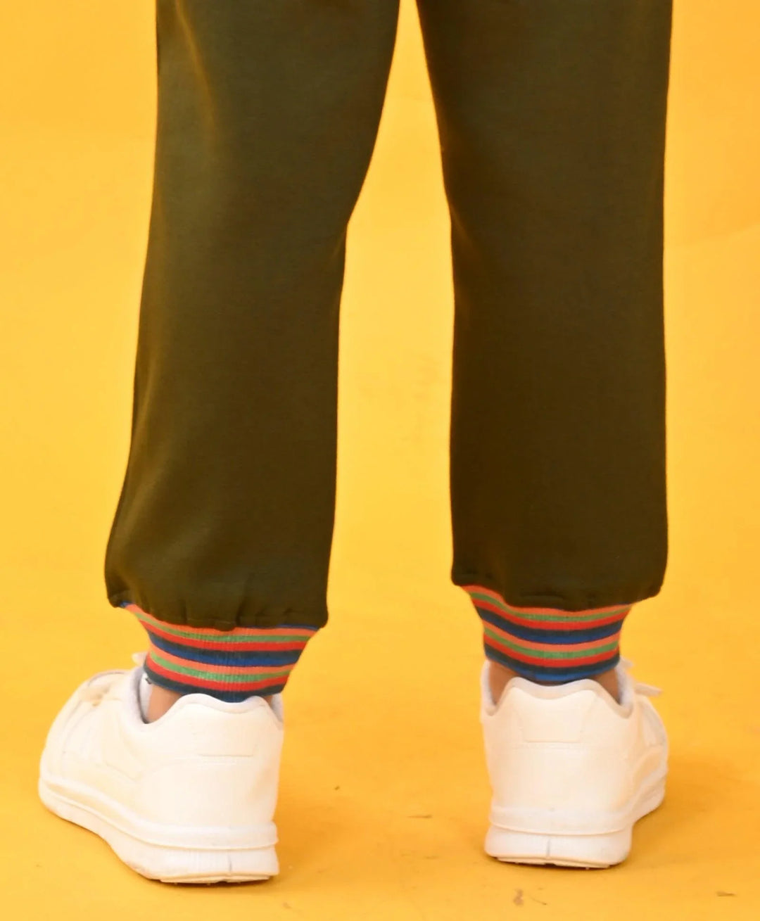 OLIVE MULTICOLOR RIB FLEECE JOGGER - OLIVE - Anthrilo 