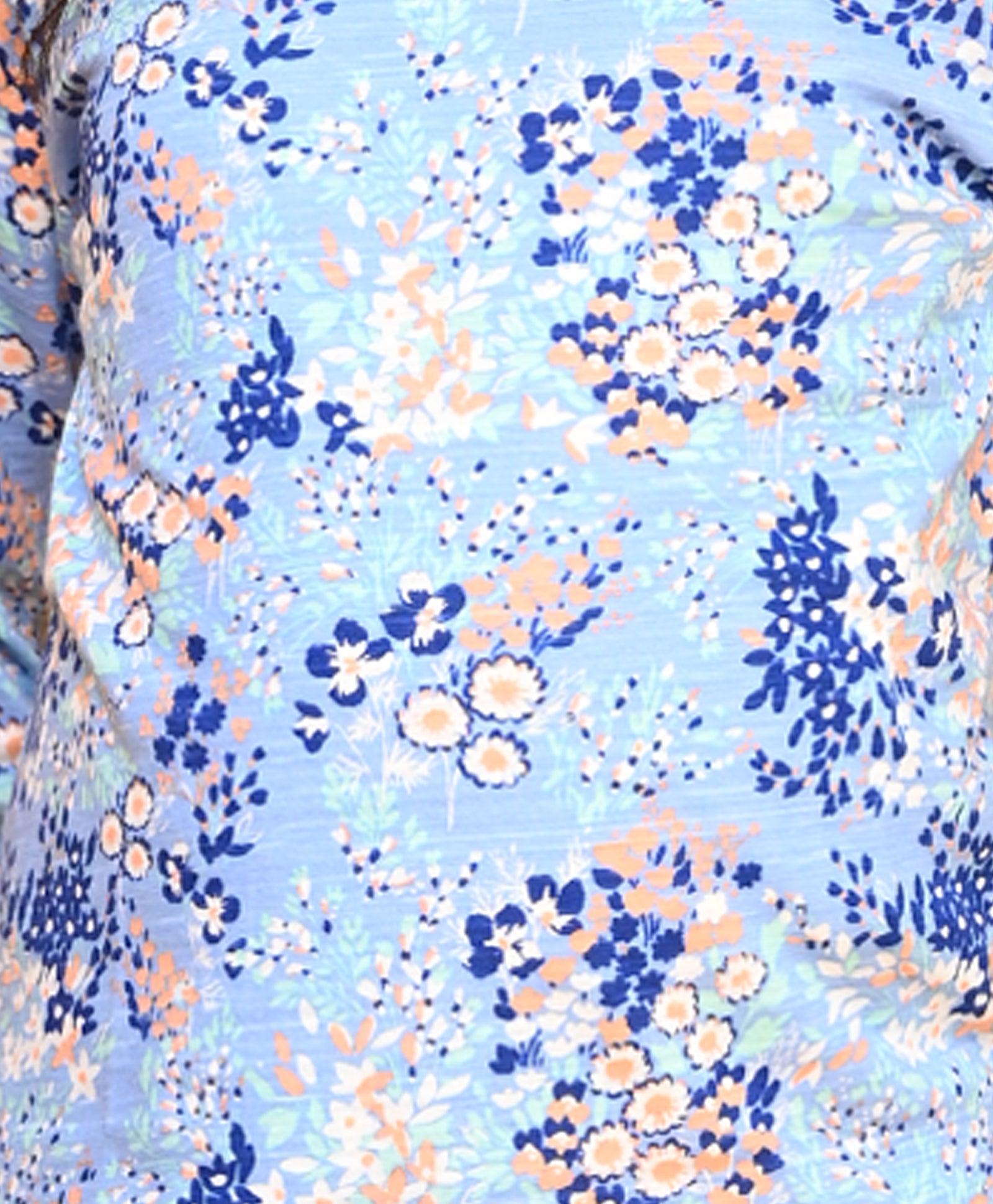 BLUE FLOWERS LONG SLEEVE PYJAMA SET - BLUE - Anthrilo 