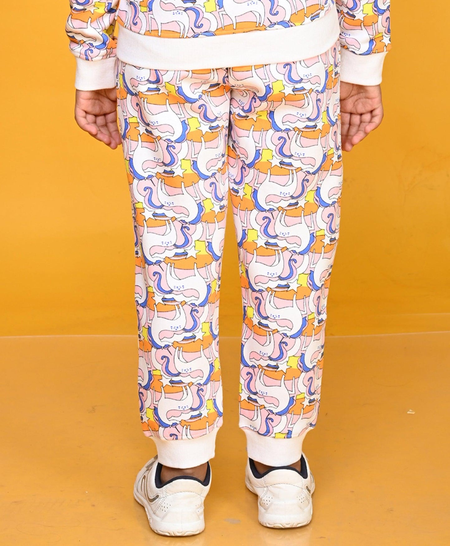UNICORN RAINBOW GIRLS JOGGER - WHITE