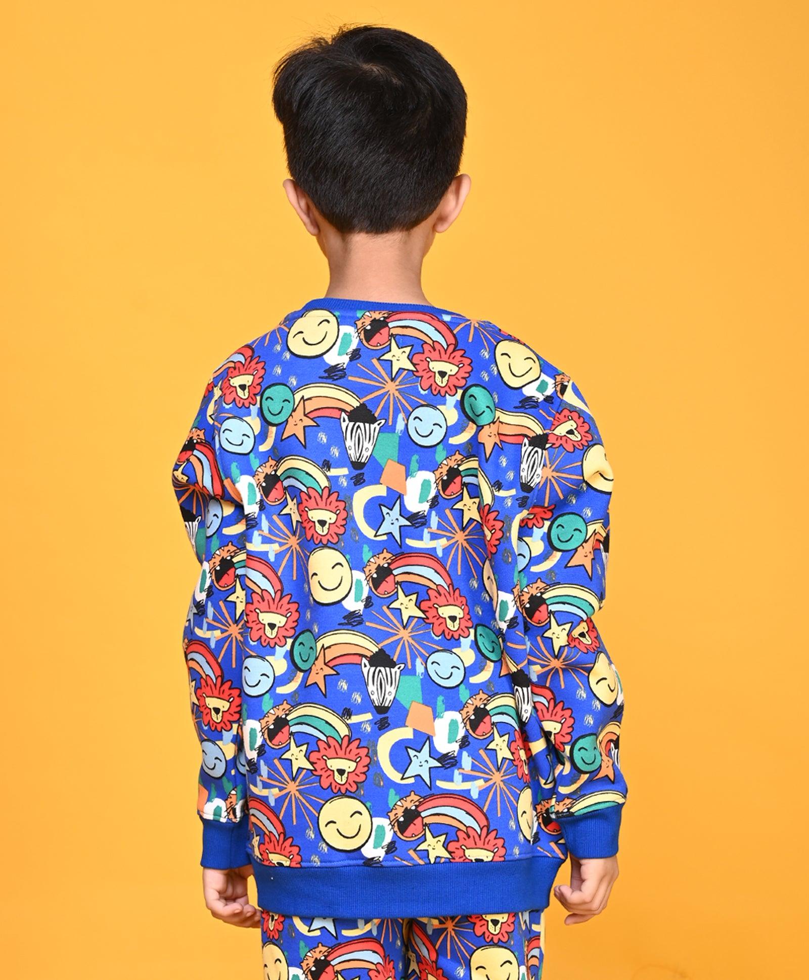 ANIMAL BOYS FLEECE SWEATSHIRT - BLUE - Anthrilo 