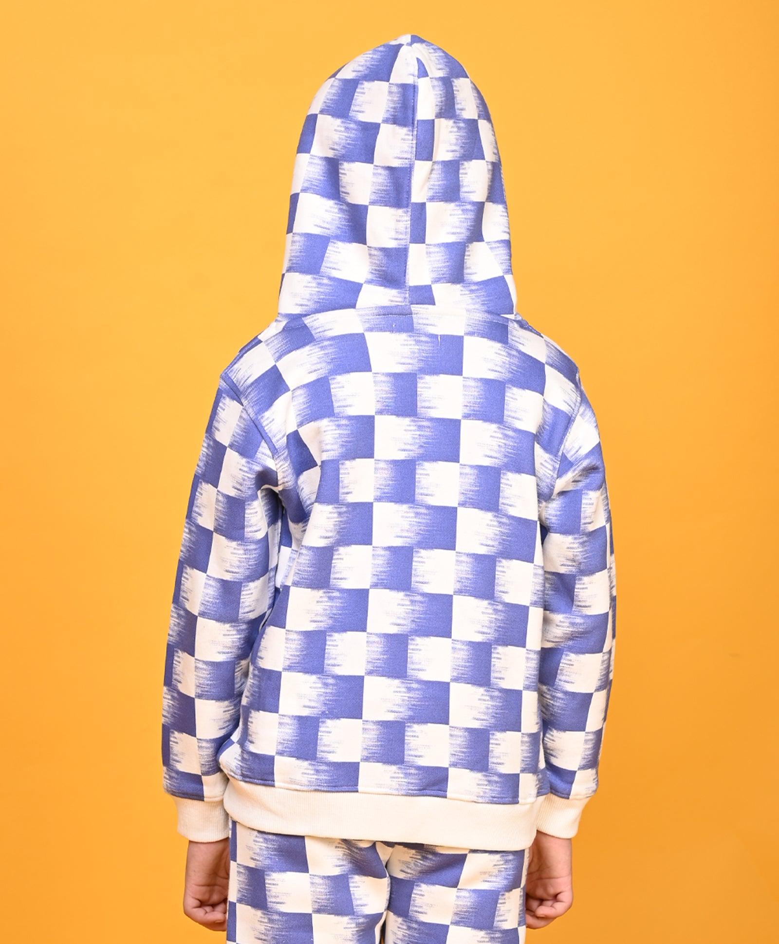 CHECK BLUE BOYS ZIPPER HOODIE - BLUE - Anthrilo 