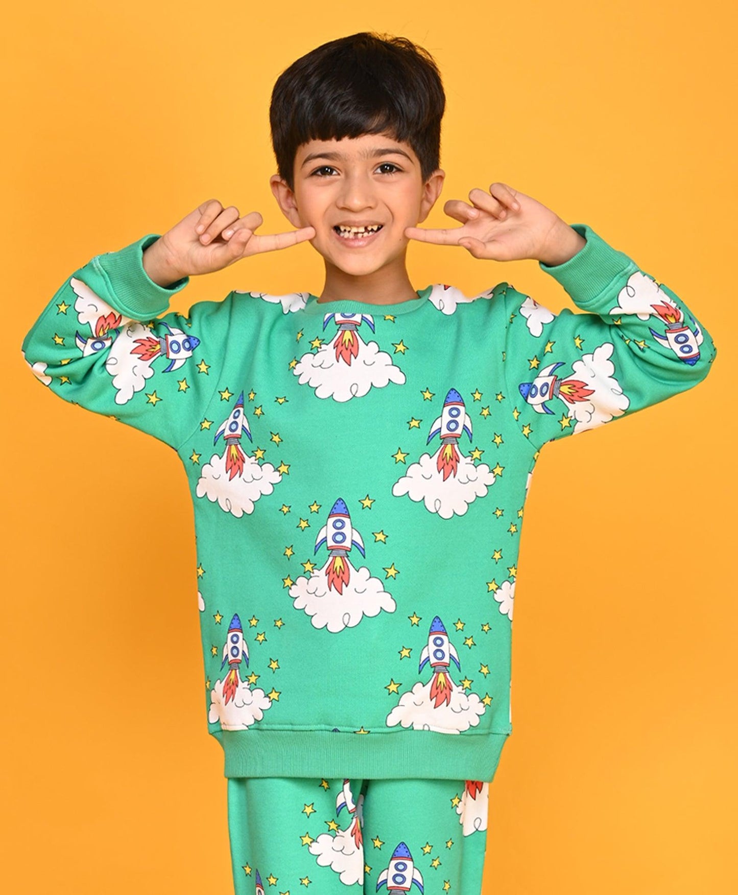 ROCKET GREEN BOYS FLEECE SWEATSHIRT - GREEN