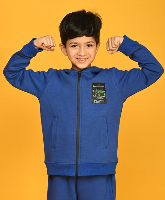 ROYAL FLEECE BOYS ZIPPER HOODIE - ROYAL - Anthrilo 