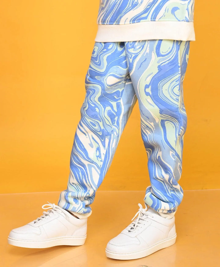 MARBLING BOYS FLEECE JOGGER - BLUE - Anthrilo 