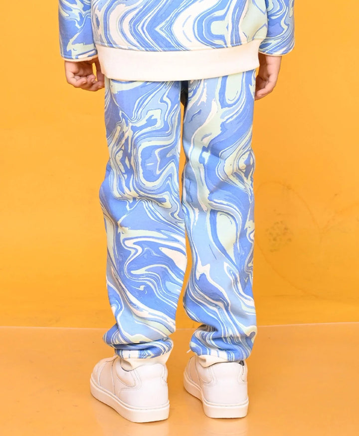 MARBLING BOYS FLEECE JOGGER - BLUE - Anthrilo 
