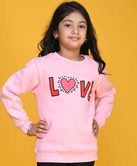 LOVE PINK GIRLS FLEECE SWEATSHIRT - PINK - Anthrilo 
