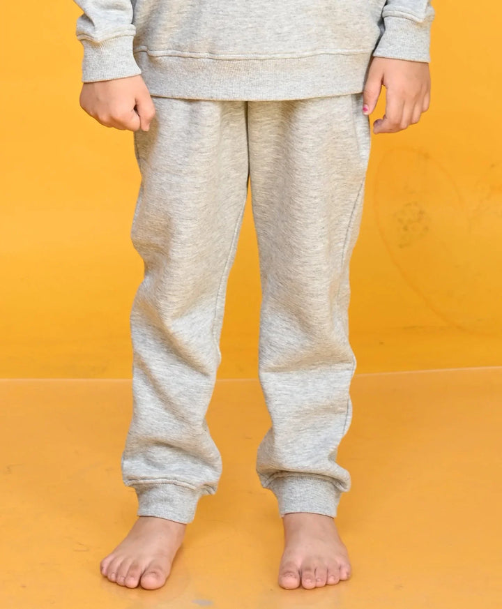 GREY MELANGE GIRLS FLEECE JOGGER - GREY MELANGE - Anthrilo 