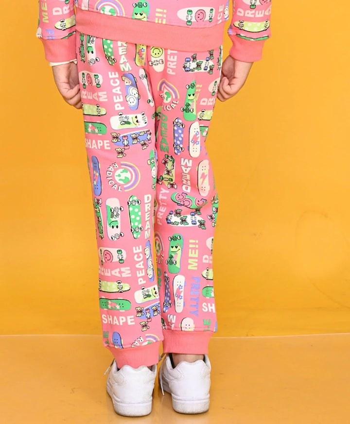 SKATE PINK GIRLS FLEECE JOGGER - PINK - Anthrilo 