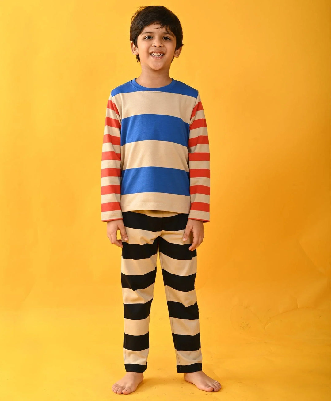 BLUE STRIPE LONG SLEEVE PYJAMA SET - FOREVER - Anthrilo 