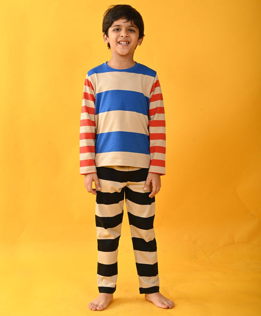 BLUE STRIPE LONG SLEEVE PYJAMA SET - FOREVER - Anthrilo 