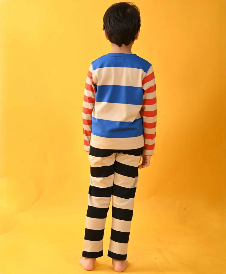 BLUE STRIPE LONG SLEEVE PYJAMA SET - FOREVER - Anthrilo 