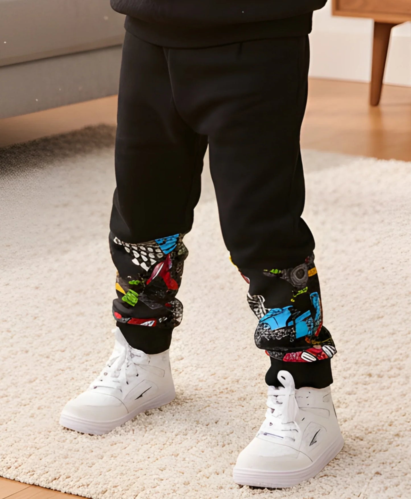 TRUCK BLACK COLOR BLOCK BOYS FLEECE JOGGER - BLACK