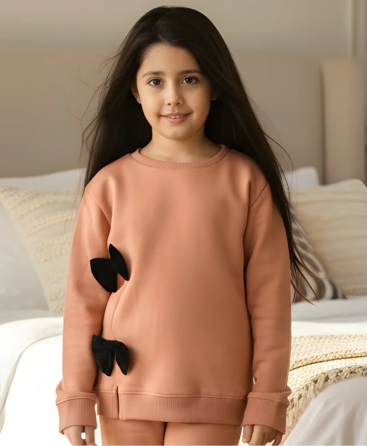 SAND BOW FLEECE SWEATSHIRT - SAND - Anthrilo 