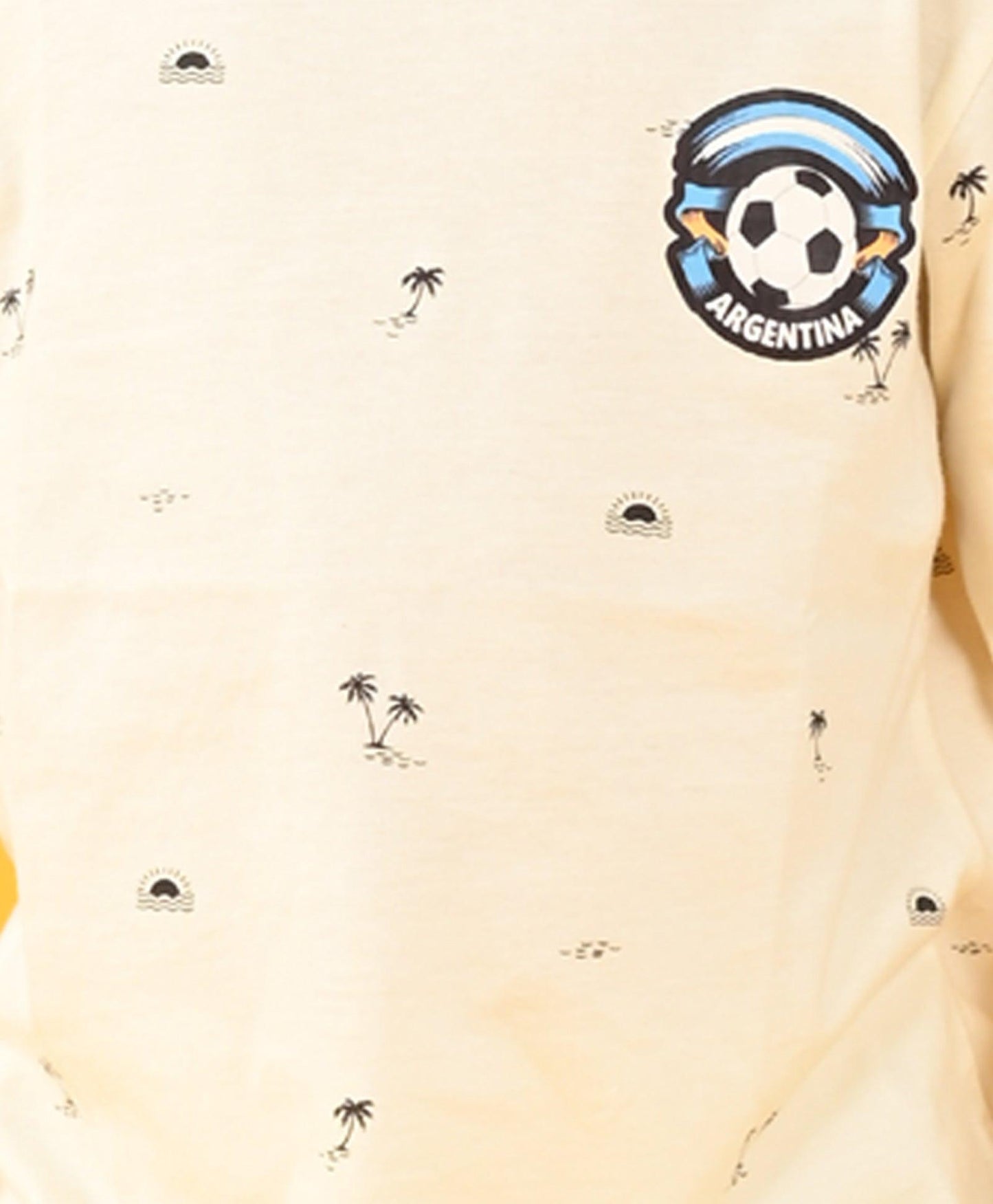 ARGENTINA PALM PRINT LONG SLEEVE PYJAMA SET - OFF WHITE