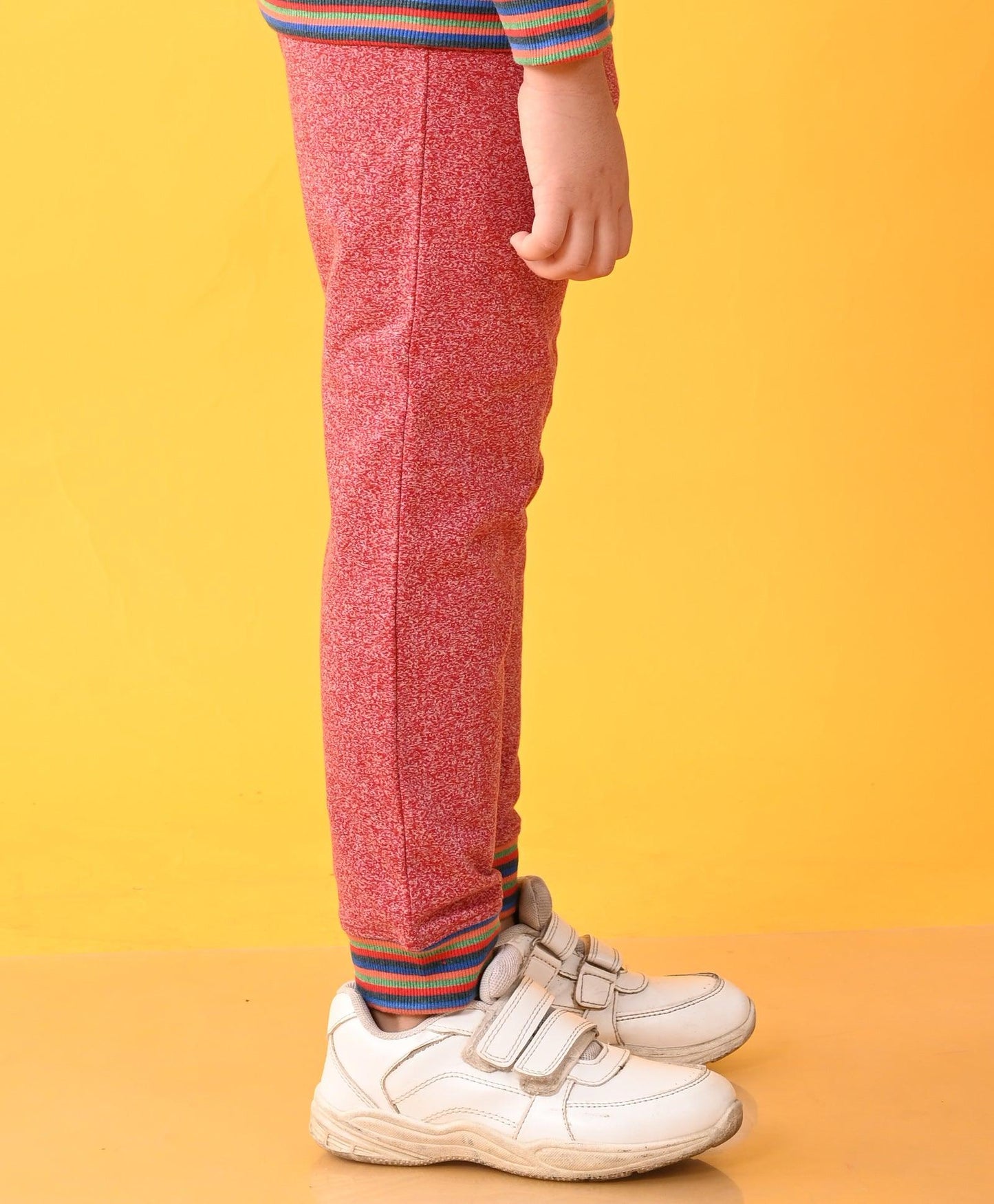 RED SPACE DYED RIBBED BOYS FLEECE JOGGER - RED