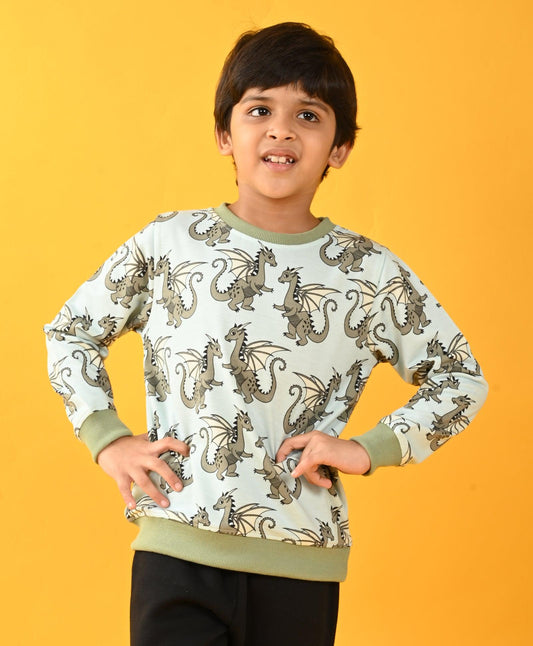 DRAGON BOYS TERRY SWEATSHIRT - GREY - Anthrilo 