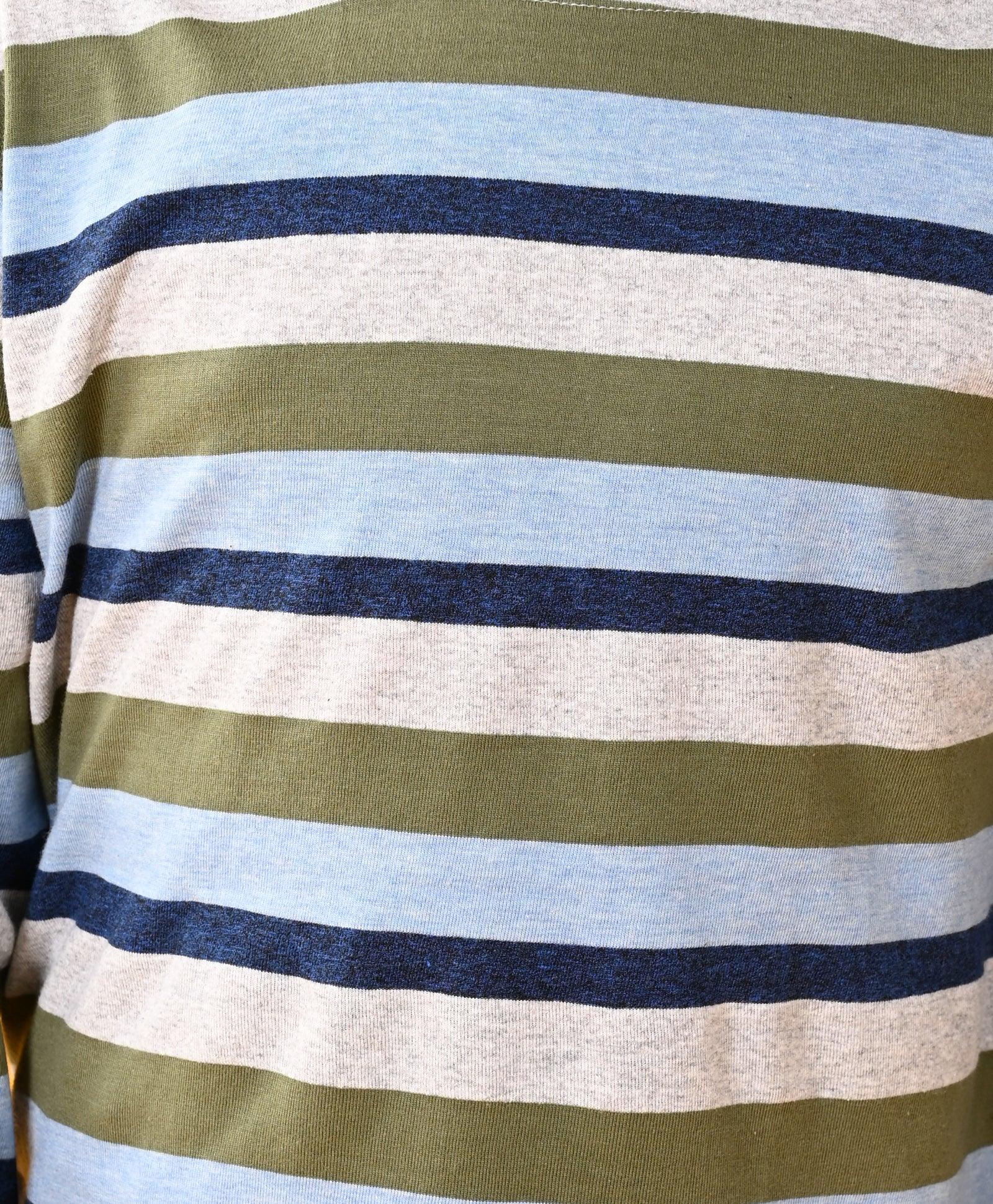 GREY NAVY SKY MELANGE GREEN STRIPED LONG SLEEVES BOYS PYJAMA SET - Anthrilo 