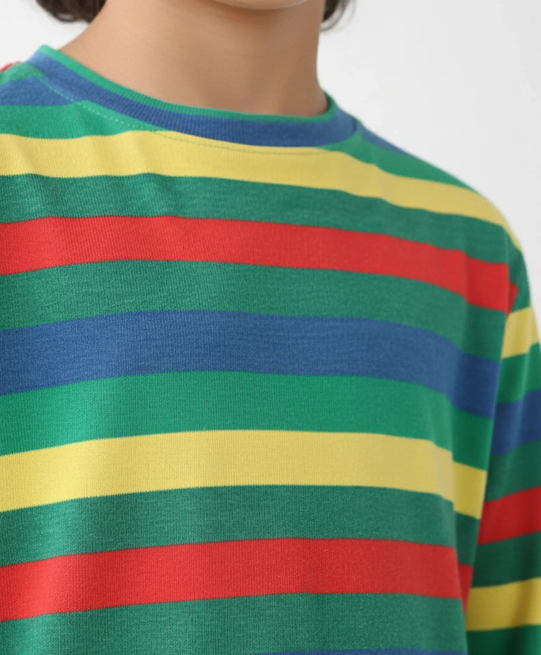 YELLOW GREEN ROYAL STRIPED BOYS LONG SLEEVES PYJAMA SET