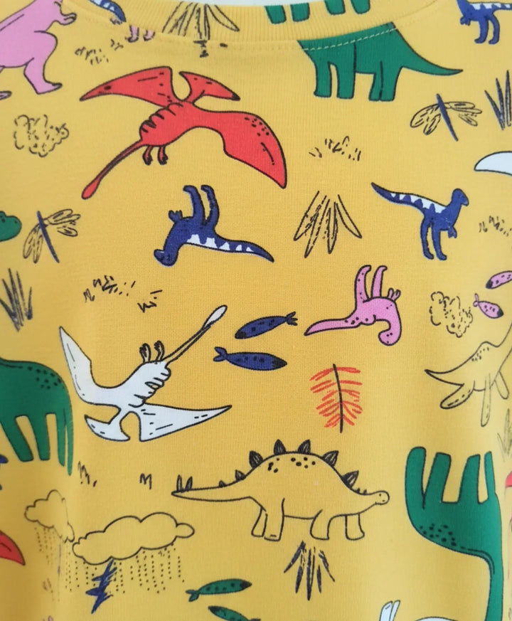 RAINING DINOSAUR LONG SLEEVES PYJAMA SET - YELLOW - Anthrilo 