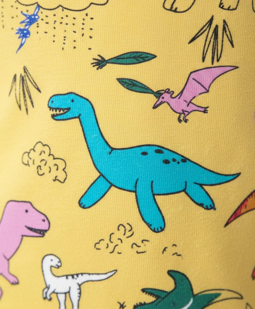 RAINING DINOSAUR GIRLS LONG SLEEVES PYJAMA SET - YELLOW - Anthrilo 
