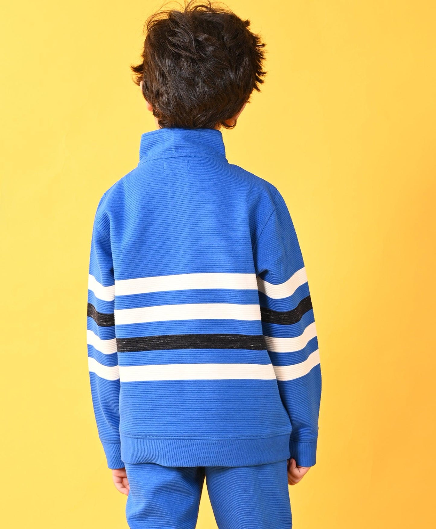 ROYAL STRIPER HALF ZIPPER BOYS SWEATSHIRT - ROYAL