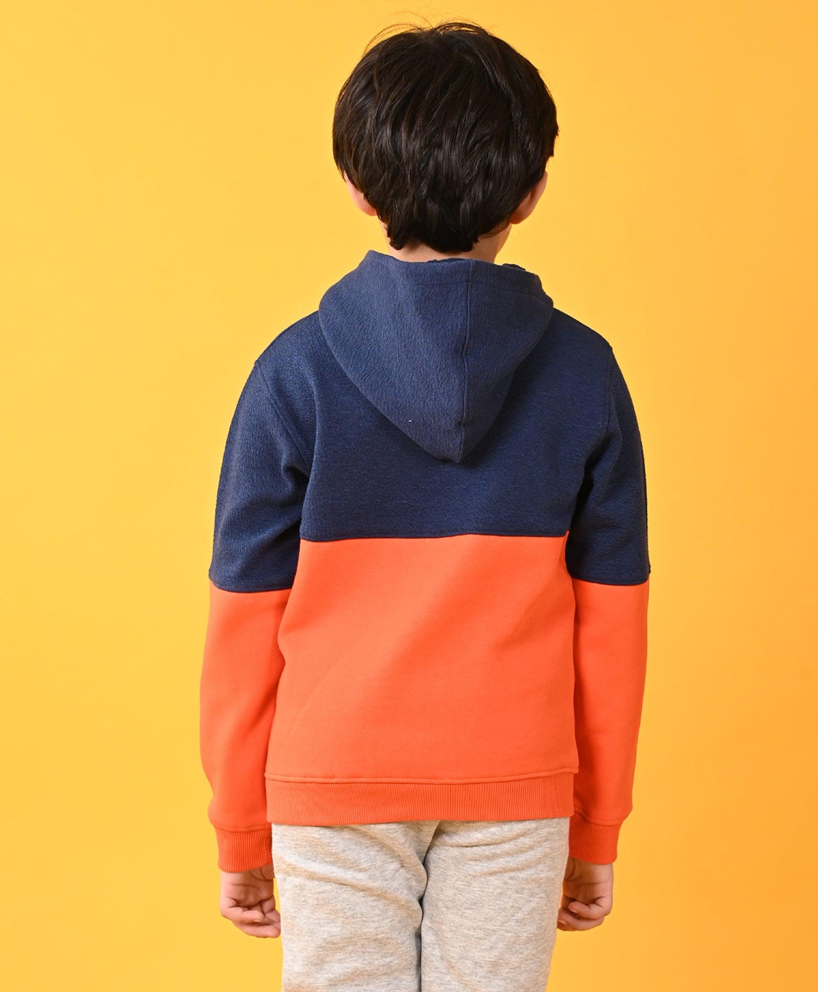 ORANGE NAVY COLOR BLOCK BOYS HOODIE - NAVY - Anthrilo 