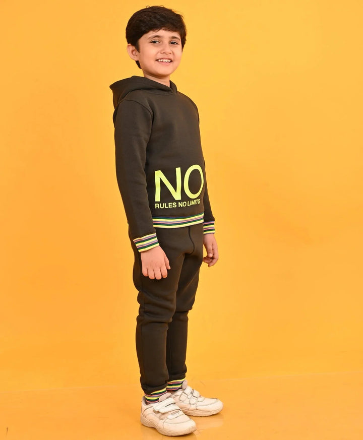 NO RULES FLEECE HOODIE JOGGER SET - OLIVE - Anthrilo 