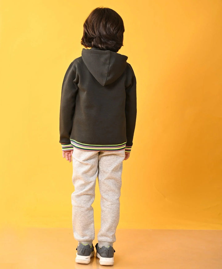 NO RULES HOODIE GREY FLEECE JOGGER SET - OLIVE / GREY - Anthrilo 