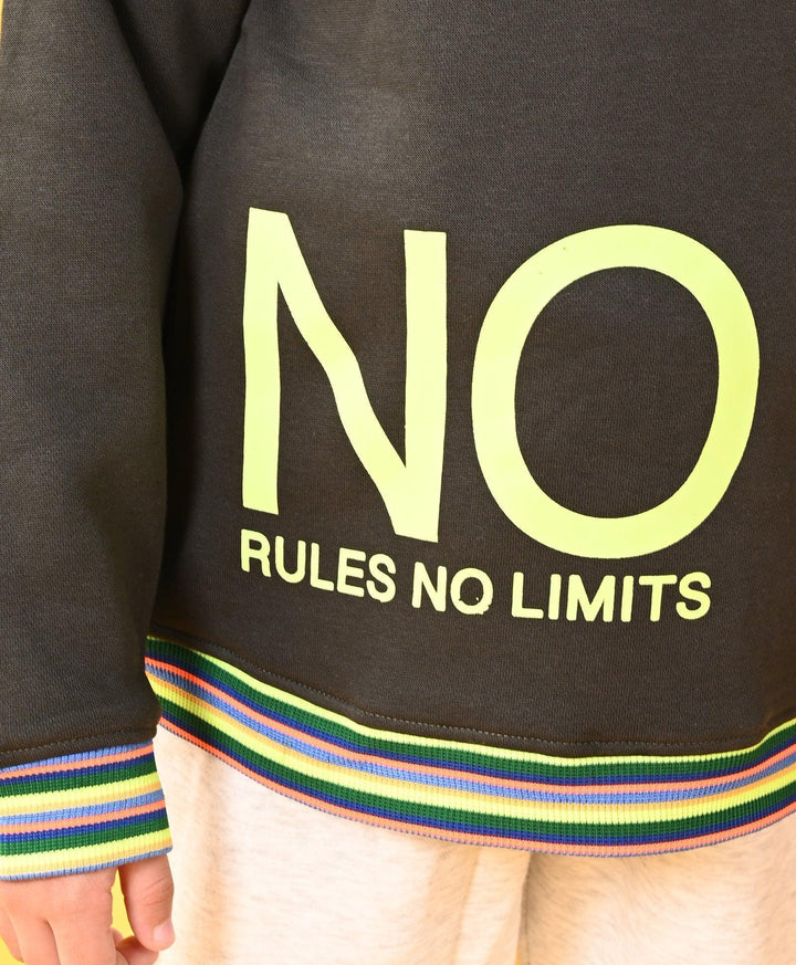 NO RULES HOODIE GREY FLEECE JOGGER SET - OLIVE / GREY - Anthrilo 