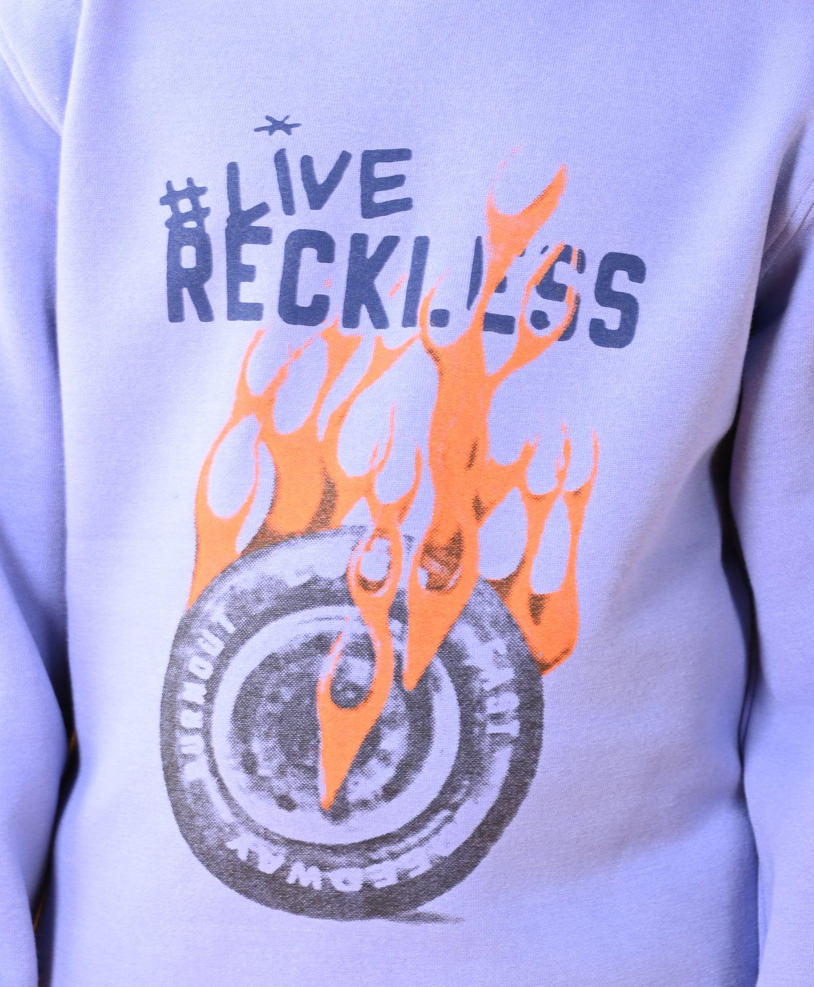 LIVE RECKLESS FLEECE SWEATSHIRT - BLUE - Anthrilo 