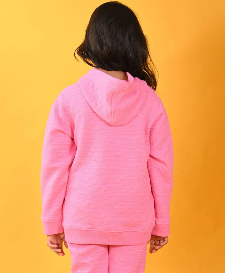 PINK FLOWER QUILTED GIRLS HOODIE - PINK - Anthrilo 