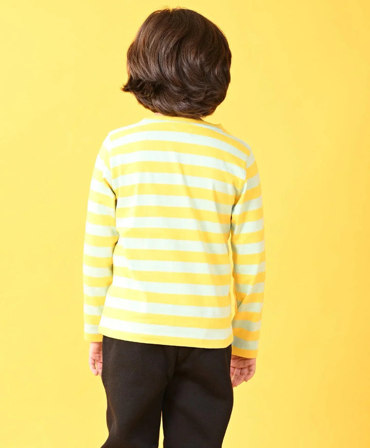 YELLOW TURQUOISE AREGNTINA STRIPED BOYS T-SHIRT - YELLOW - Anthrilo 