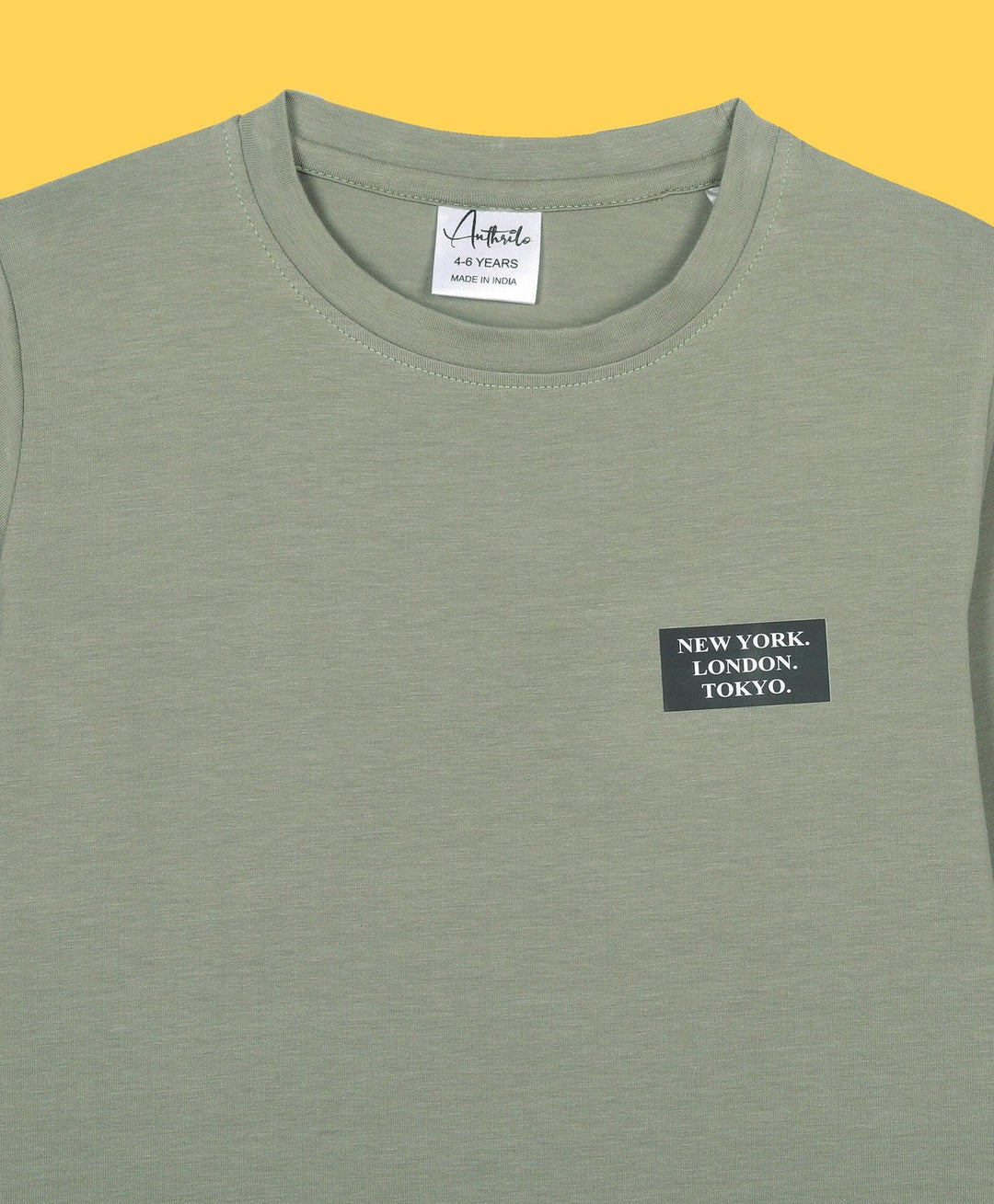 NEWYORK BOYS LONG SLEEVE T-SHIRT - OLIVE MEL - Anthrilo 