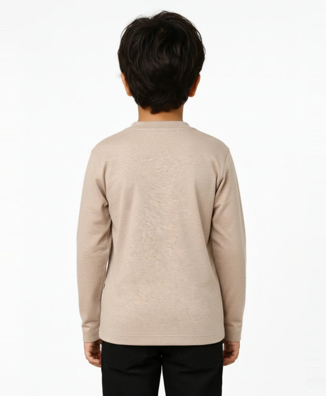 NEWYORK BOYS LONG SLEEVE T-SHIRT - BEIGH SLUB - Anthrilo 
