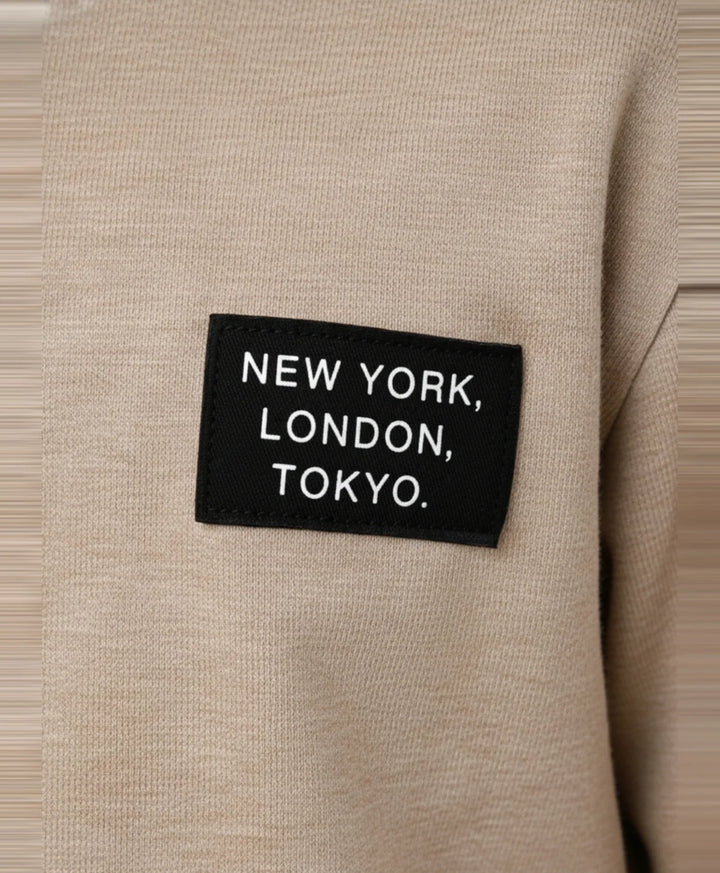 NEWYORK BOYS LONG SLEEVE T-SHIRT - BEIGH SLUB - Anthrilo 