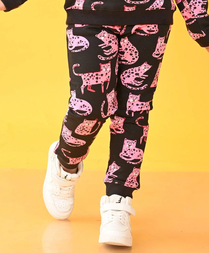 FUNNY CATS FLEECE JOGGER - BLACK - Anthrilo 