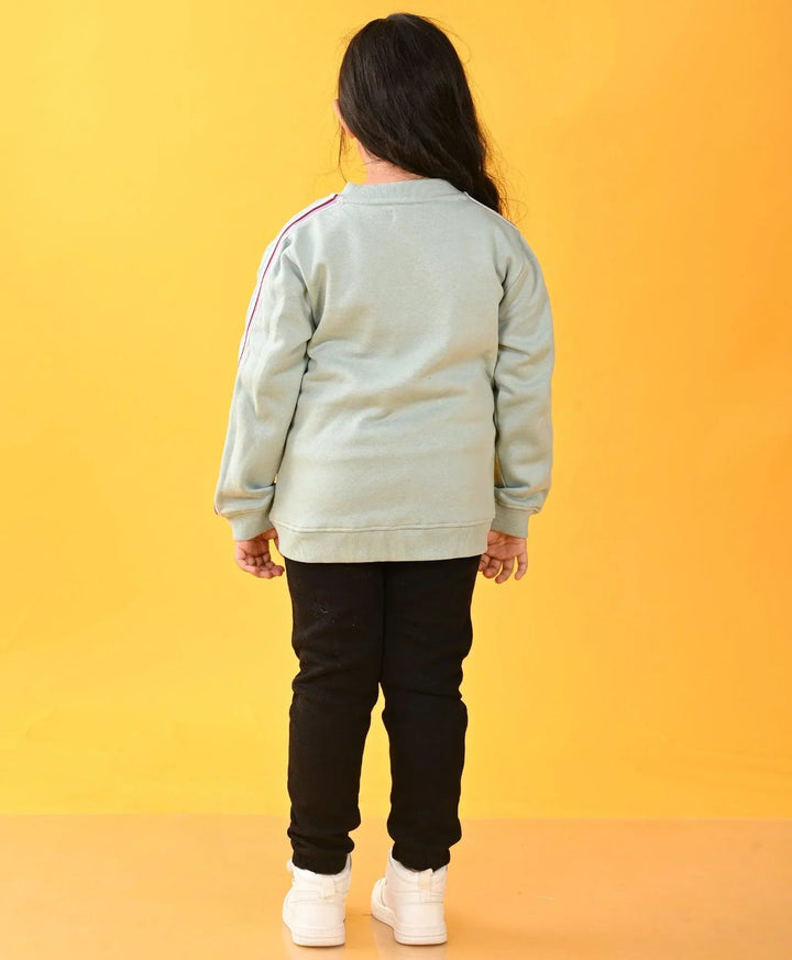 OIL GREEN PINK SIDE TAPE FLEECE ZIPPER SWEATSHIRT BLACK JOGGER SET - GREEN / BLACK - Anthrilo 