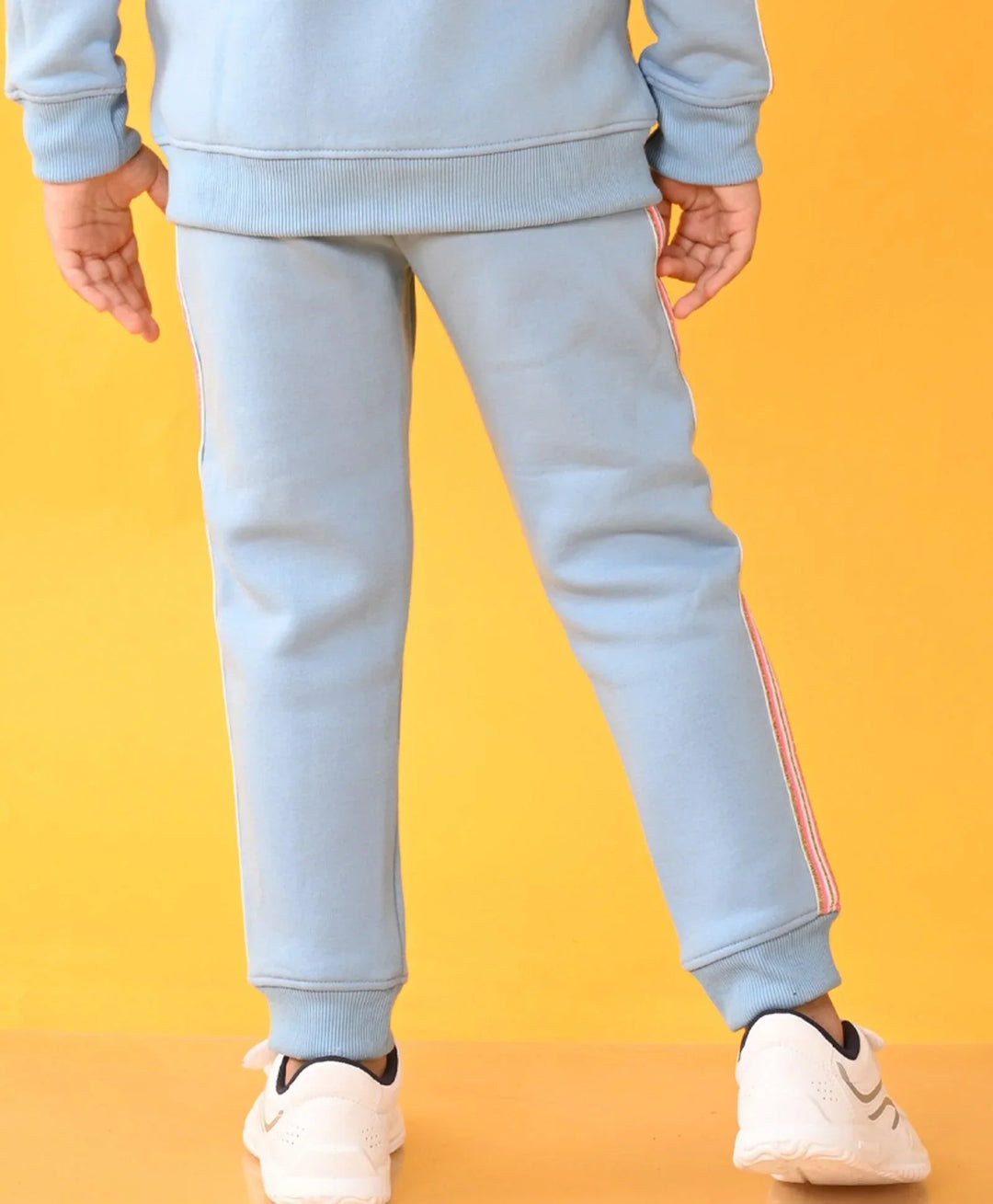 SKY FLEECE PINK GLITTER TAPE JOGGER - SKY - Anthrilo 