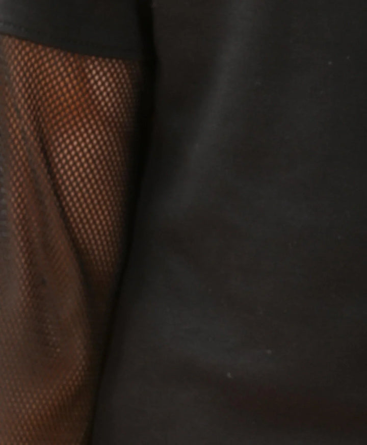 BLACK INTERLOCK NET SWEATSHIRT - BLACK - Anthrilo 