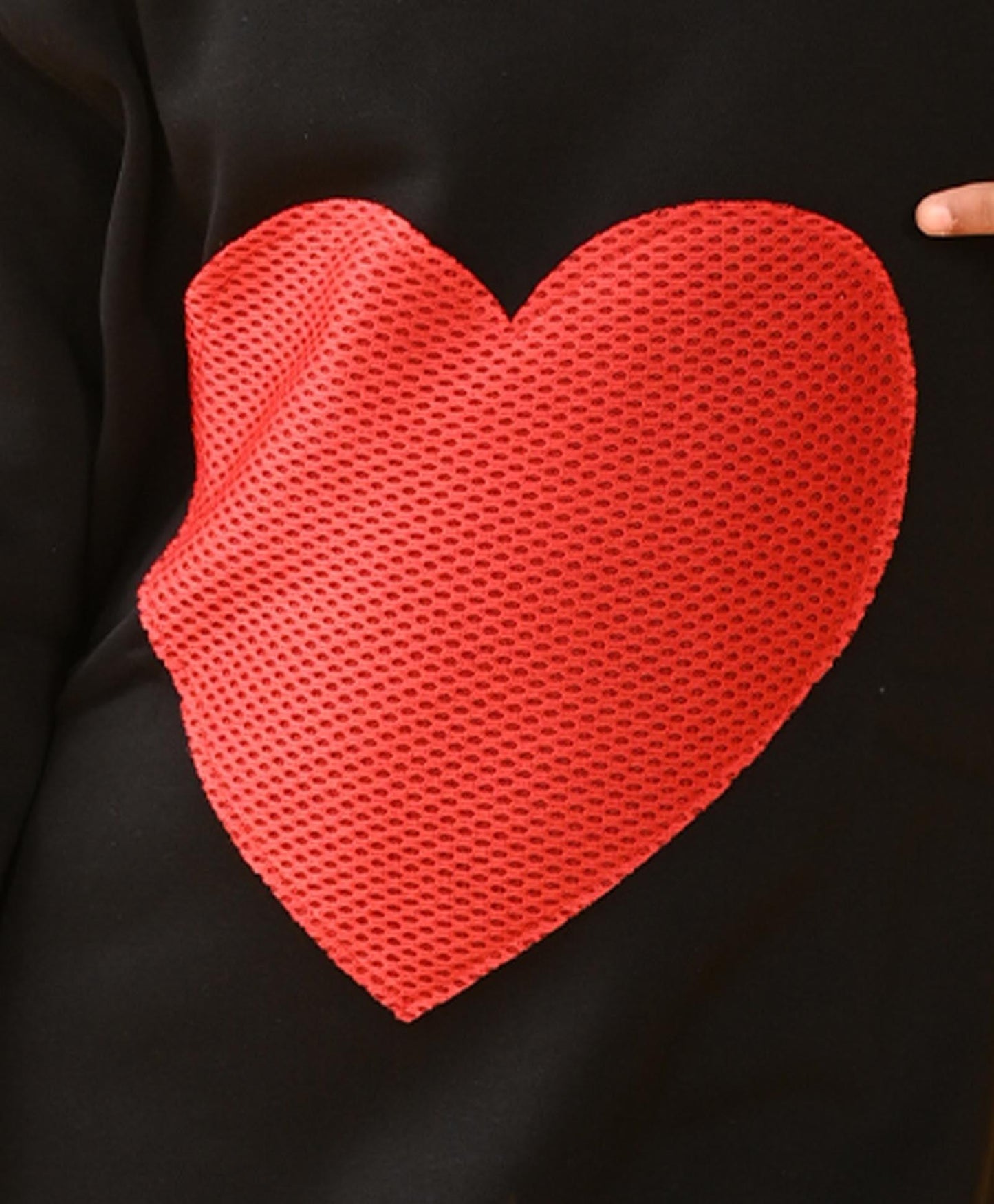 HEART SWEATSHIRT FLEECE DRESS D - BLACK - Anthrilo 
