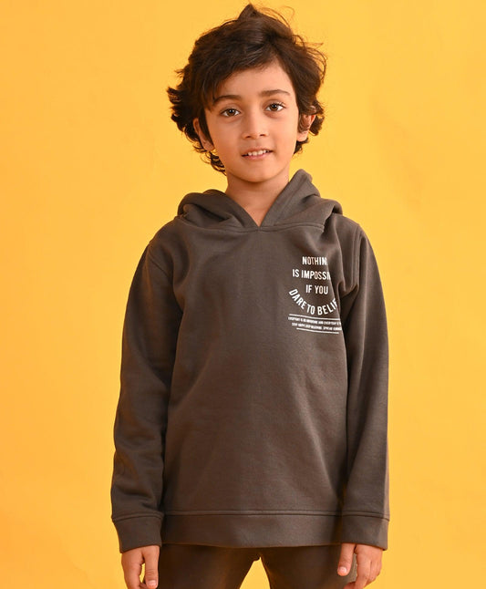 DARK GREY TMR FLEECE BOYS HOODIE - DARK GREY - Anthrilo 