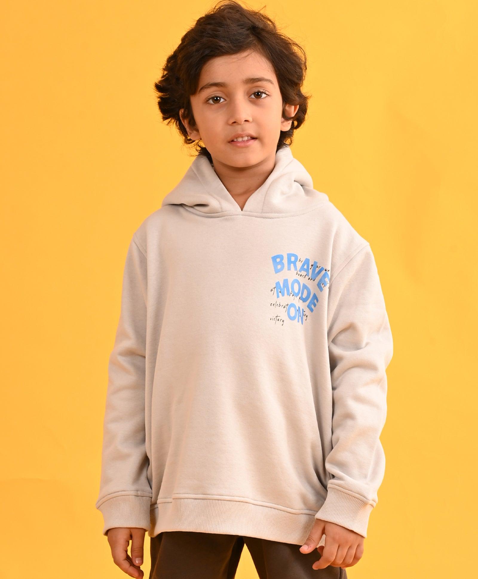 LIGHT GREY TMR FLEECE BOYS HOODIE - LIGHT GREY - Anthrilo 