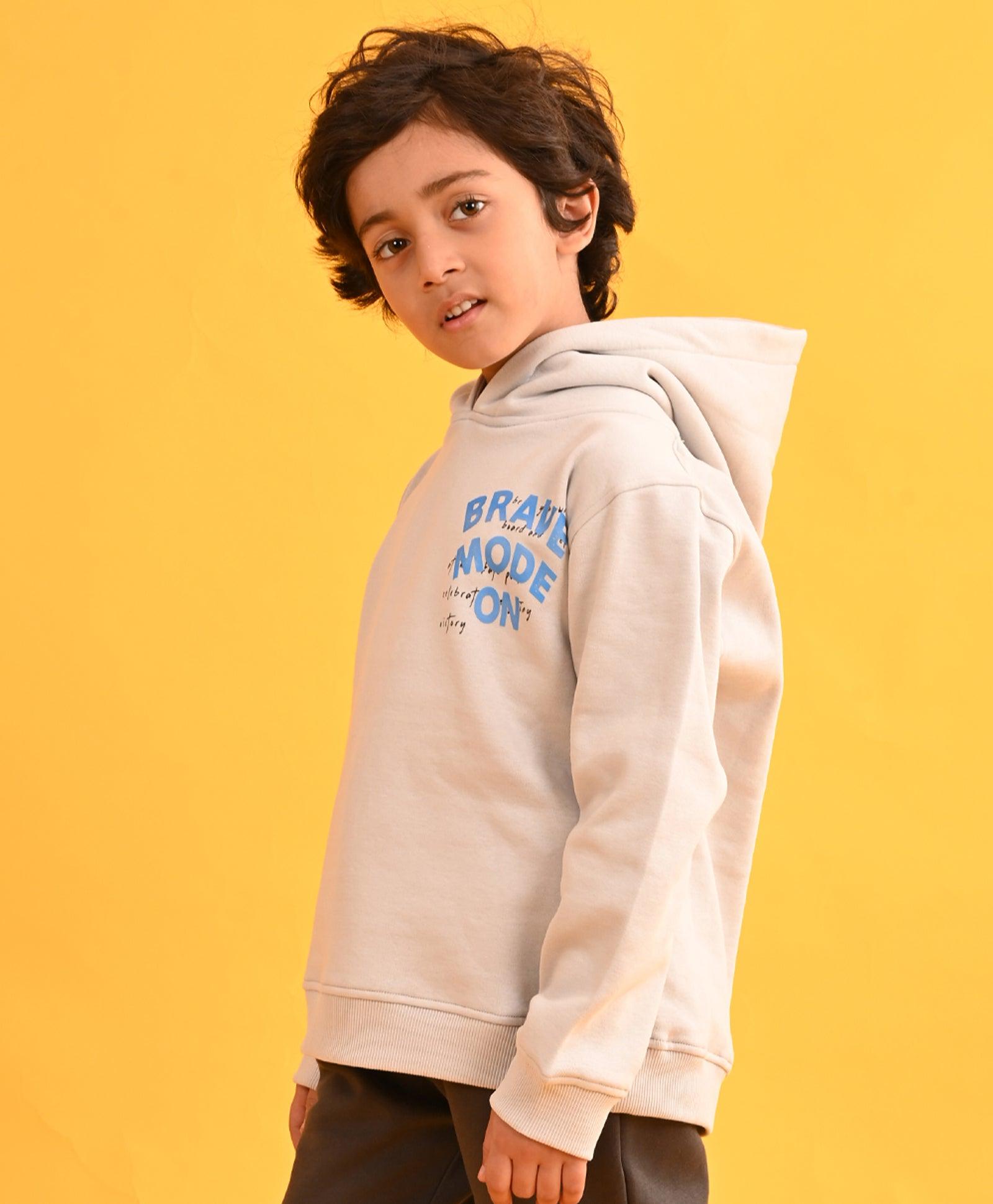 LIGHT GREY TMR FLEECE BOYS HOODIE - LIGHT GREY - Anthrilo 